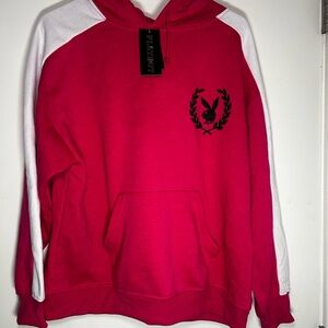 Playboy Pink and White Hoodie